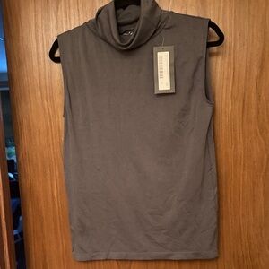 Elegant Sleeveless Gray Cowl Neck Tank Top